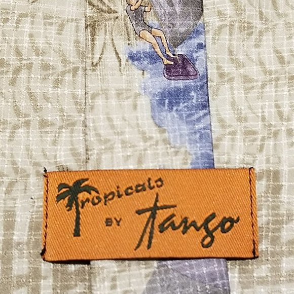 Vintage Tropicals by Tango Mens 100% Silk Tie Nautical Windsurfing Island Resort - Picture 6 of 7